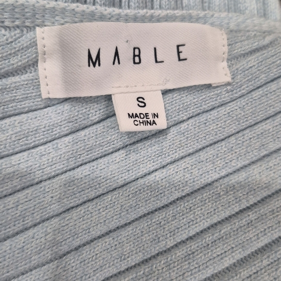 MARBLE Sky Blue Ribbed Fabric - Picture 8 of 11